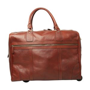 BUFFALO LEATHER DUFFLE BAG-BROWN