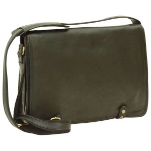 Calfskin Nappa Messenger Bag - Black