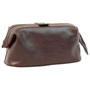 Beauty case in pelle. Marrone Scuro