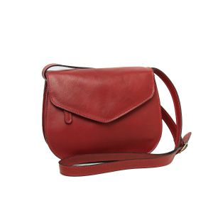 Full grain calfskin shoulder bag-Red