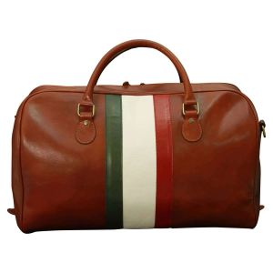 Full grain leather duffle bag - brown