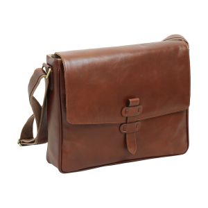 Cowhide Leather Messenger - Brown