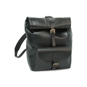 Full grain leather back pack - black