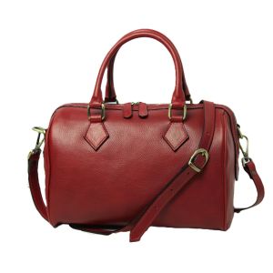 Bauletto due manici in pelle - rosso