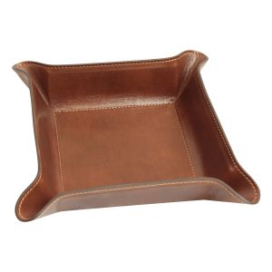 Leather Catchall Tray - Brown