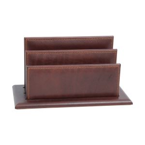 Leather desk envelope holder