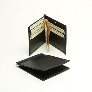 Full grain leather wallet with RFID - black