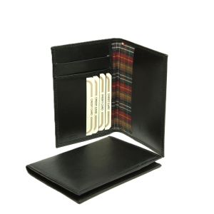 Leather passport holder - black