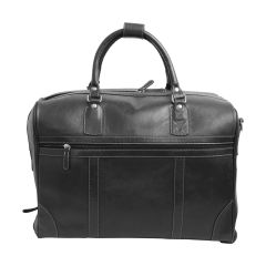 Oiled Calfskin Leather Duffel Bag - Black