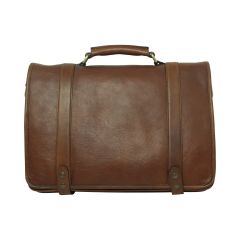Leather briefcase - chestnut