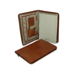 Full grain leather folder - colonial