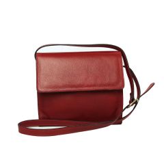 Full grain calfskin shoulder bag-Red