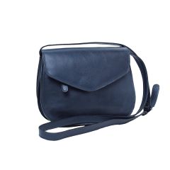 Full grain calfskin shoulder bag-blue