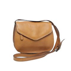 Full grain calfskin shoulder bag-brown colonial