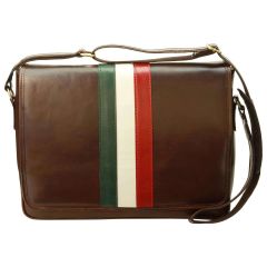 Borsa Messenger in vacchetta. Marrone scuro