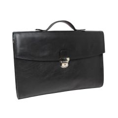 Business leather briefcase-black