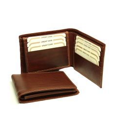 Leather Bifold Wallet - Brown with RFID