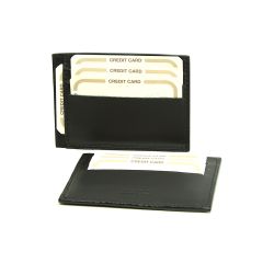 Leather Credit Card Holder with RFID blocking tecnology – black