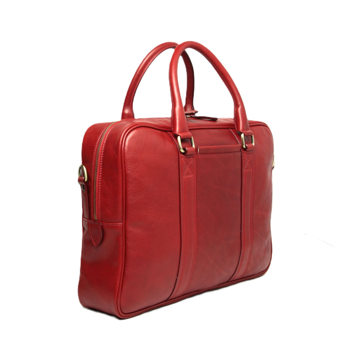 Soft calfskin leather briefcase - red|030191RO|Old Angler Firenze