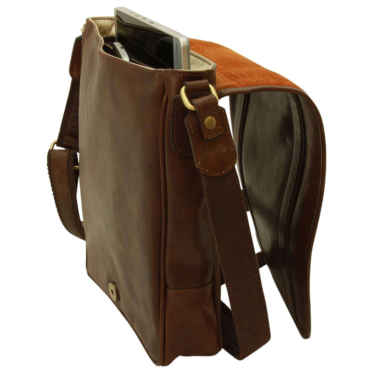 Soft Calfskin Leather Satchel Bag - Dark Brown | 031091TM UK | Old Angler Firenze