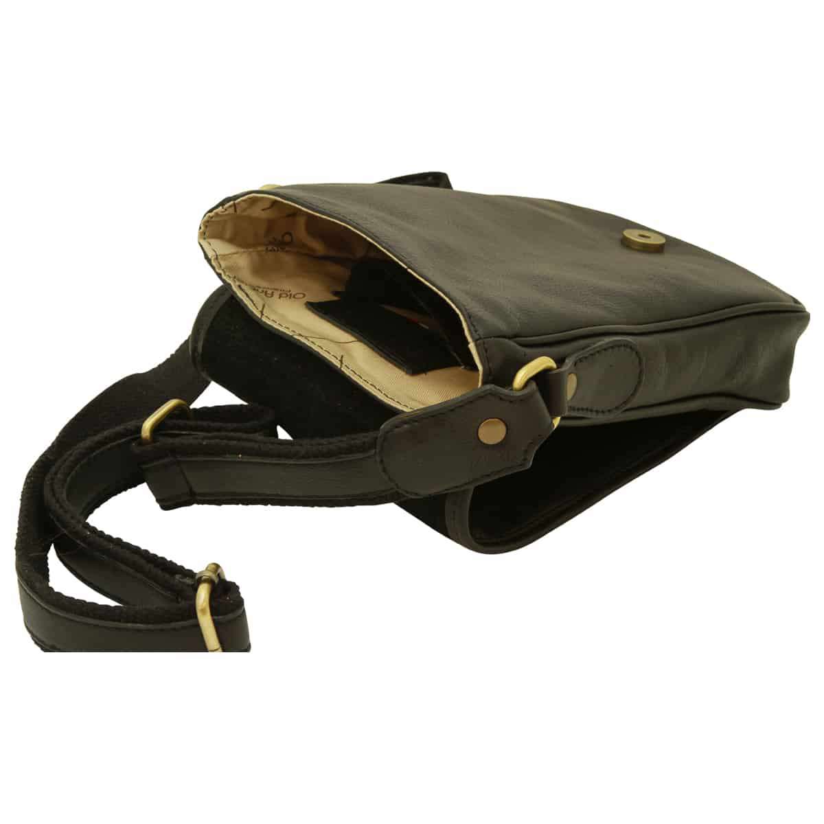 Soft Calfskin Leather Satchel Bag - Black | 031191NE UK | Old Angler Firenze
