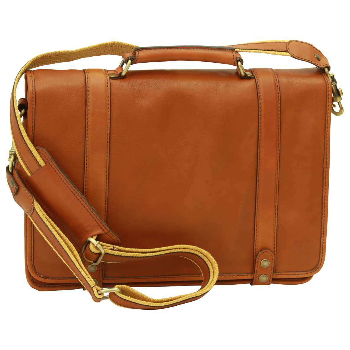 Calfskin Nappa leather briefcase - Gold | 031591CO | EURO | Old Angler Firenze