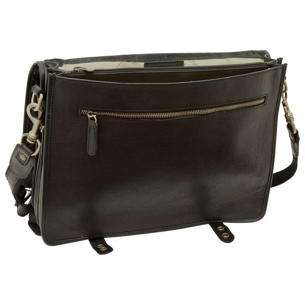 Calfskin Nappa leather briefcase - Black | 031591NE UK | Old Angler Firenze