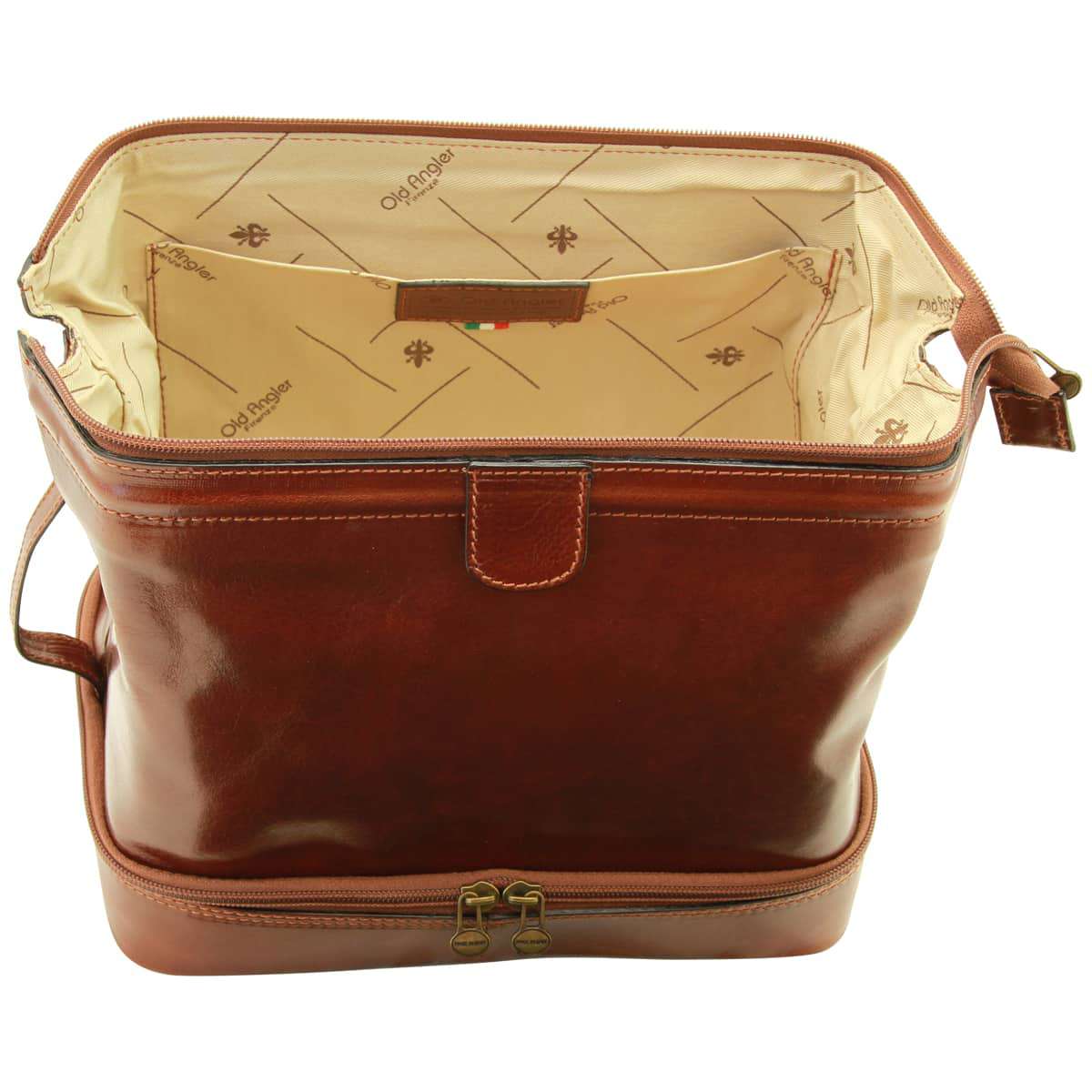Cowhide leather travel kit - Brown | 066205MA US | Old Angler Firenze