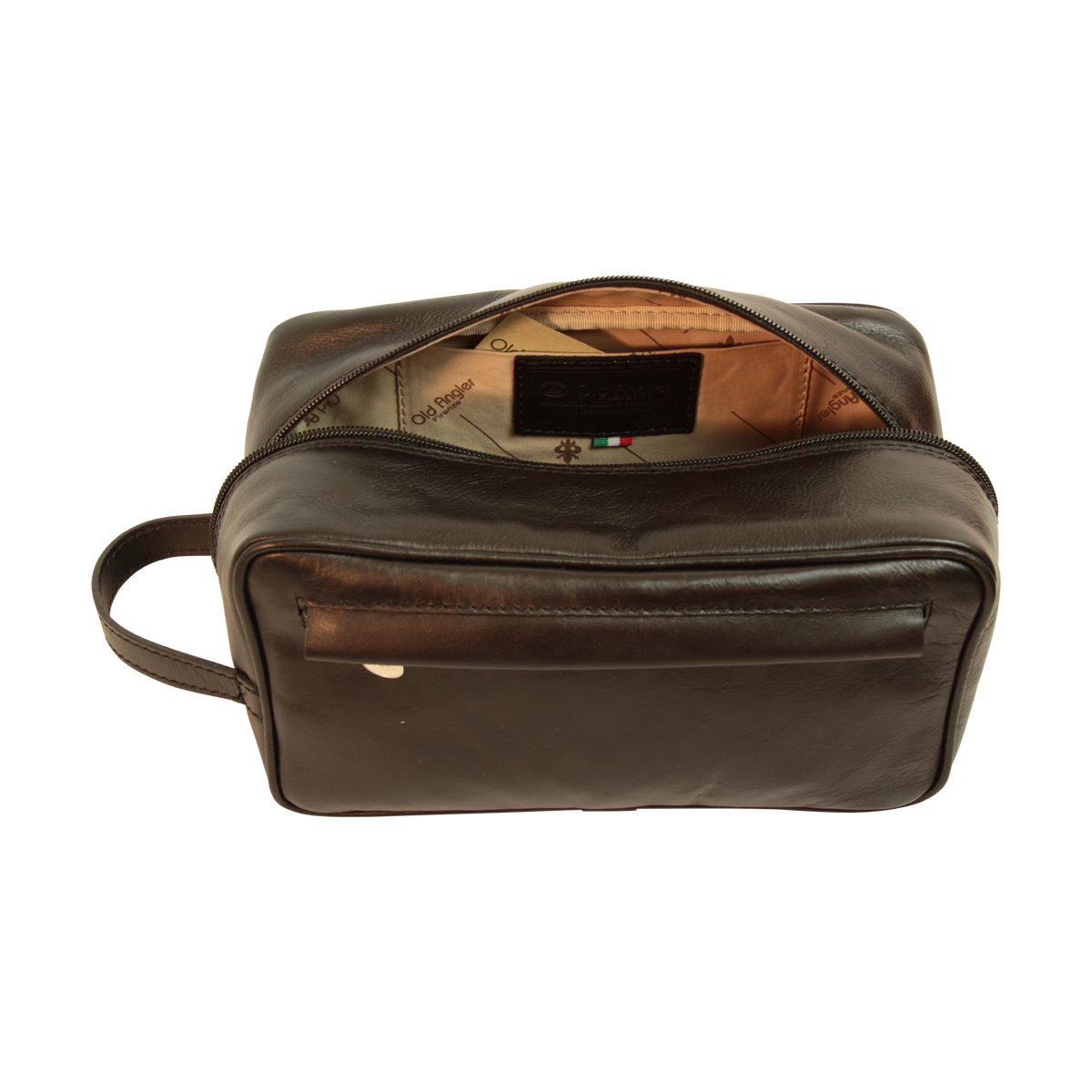 Full-grain calfskin leather beauty case- Black 078989NE | 078989NE US | Old Angler Firenze