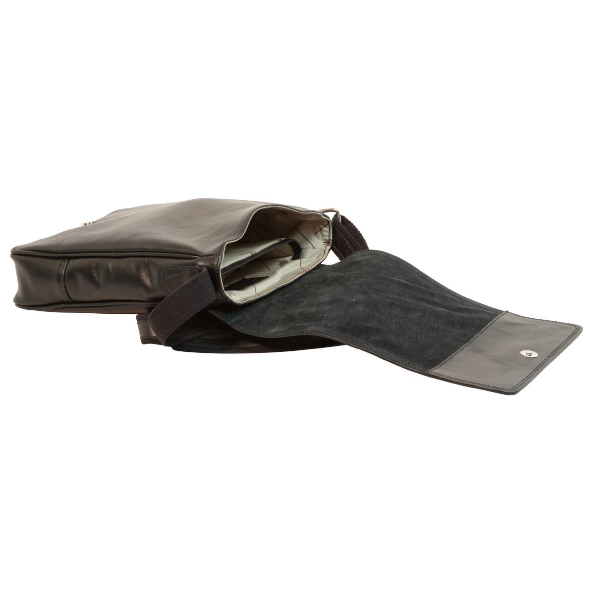Leather Satchel Bag for I-Pad - Black | 087389NE | EURO | Old Angler Firenze
