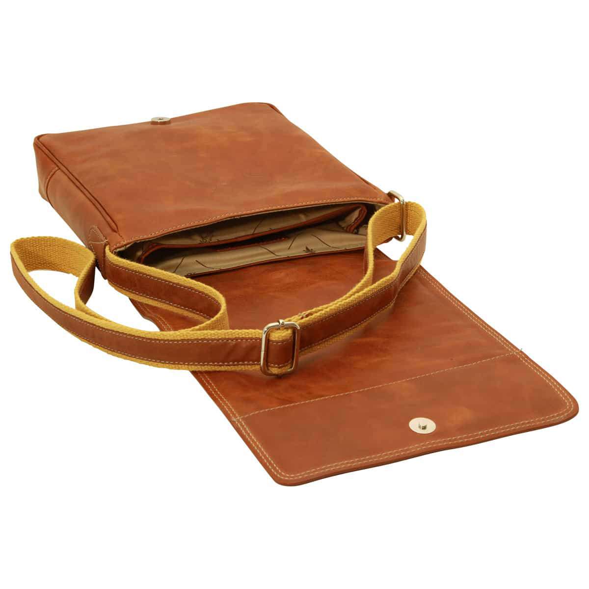 Leather I-Pad bag - Brown Colonial | 087361CO | EURO | Old Angler Firenze