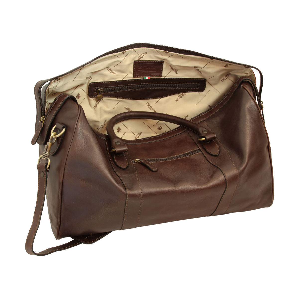 Travel Bag with shoulder strap - Dark Brown | 108889TM UK | Old Angler Firenze