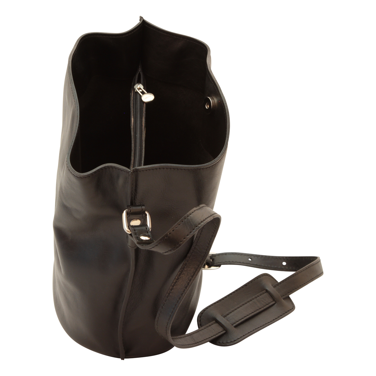 Cowhide leather shoulder bag - Black | 205489NE UK | Old Angler Firenze