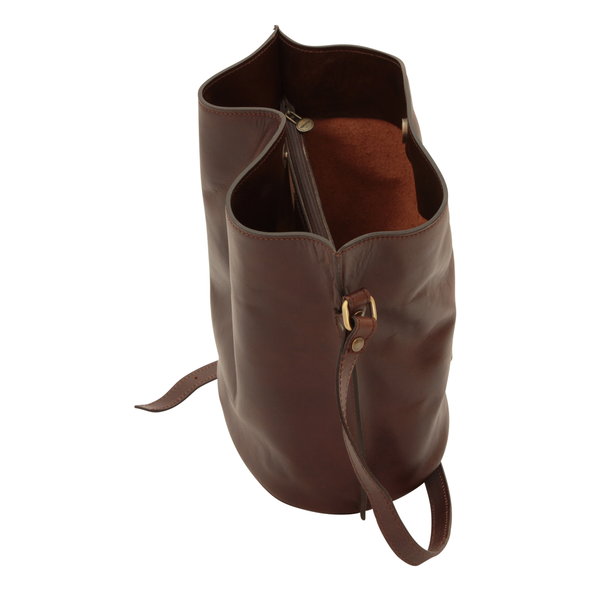 Cowhide leather shoulder bag - Dark Brown | 205489TM | EURO | Old Angler Firenze