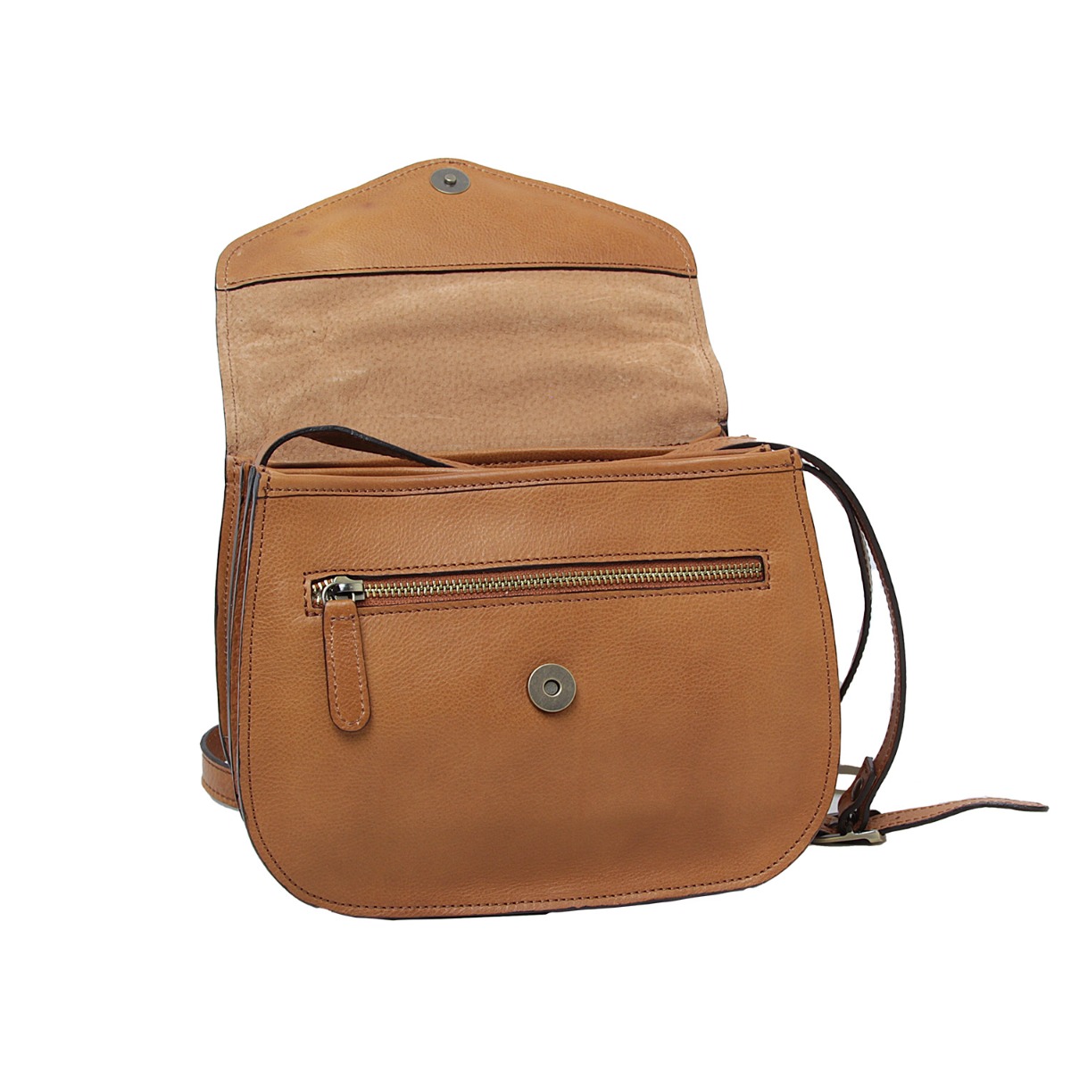 Full grain calfskin shoulder bag-brown colonial|209691CO|Old Angler Firenze