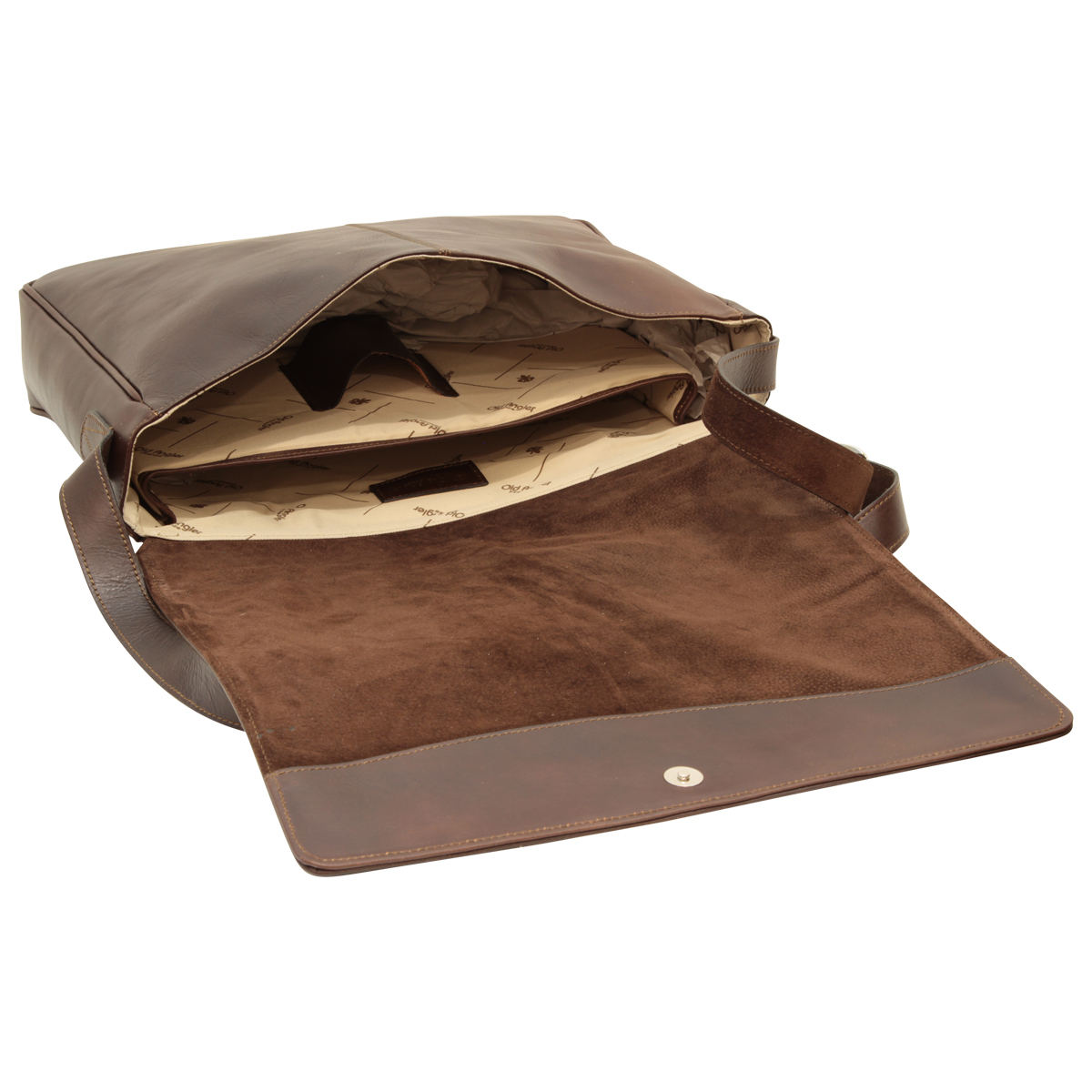 Cowhide leather messenger bag - Dark Brown | 213189TM US | Old Angler Firenze