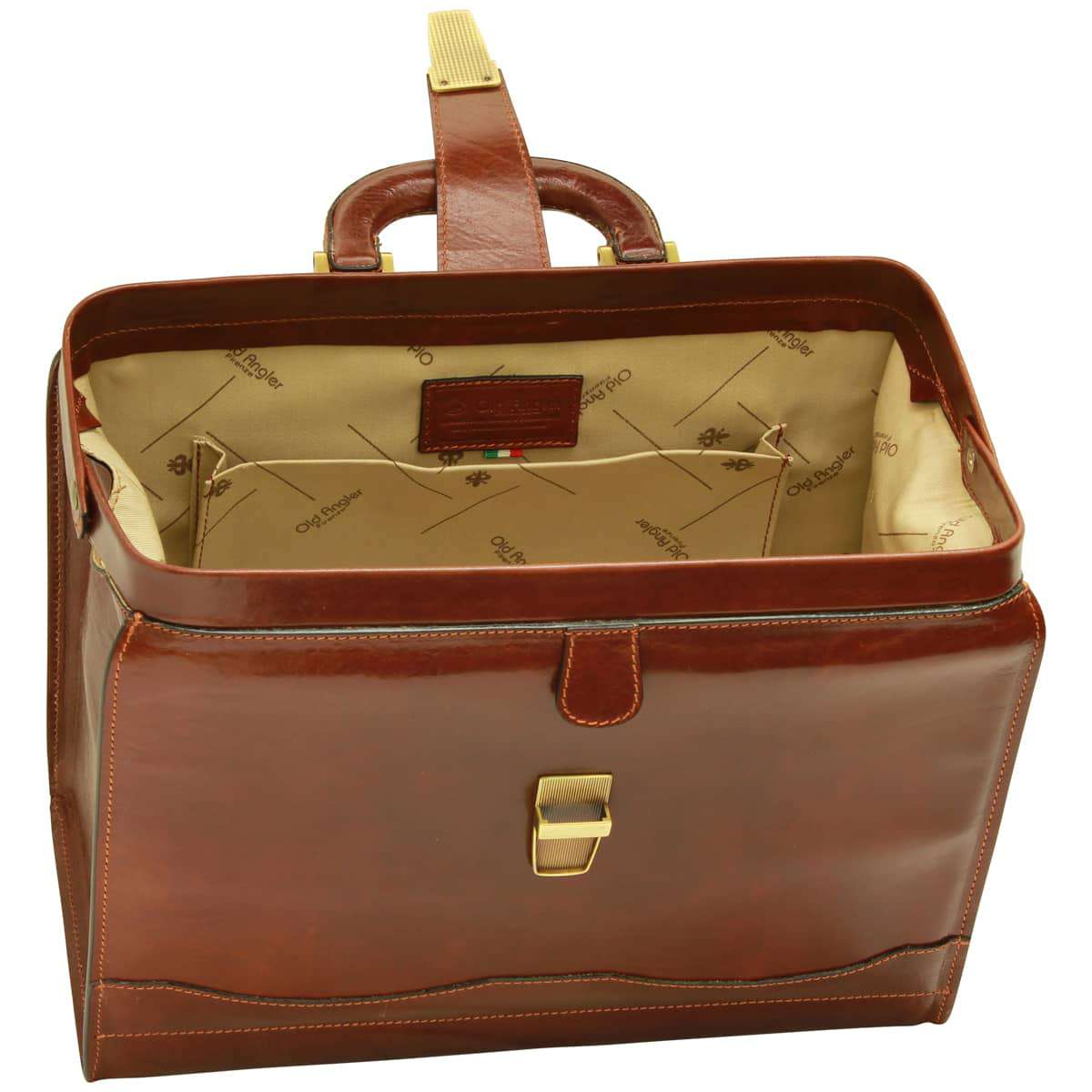 Cowhide leather Doctor's bag - Brown | 301305MA UK | Old Angler Firenze