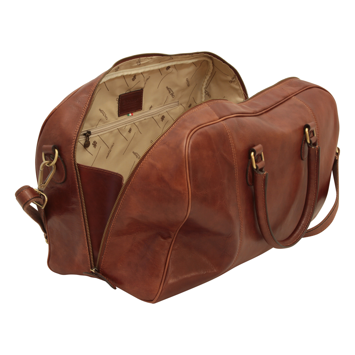 Leather Duffel Bag - Brown | 404289MA US | Old Angler Firenze