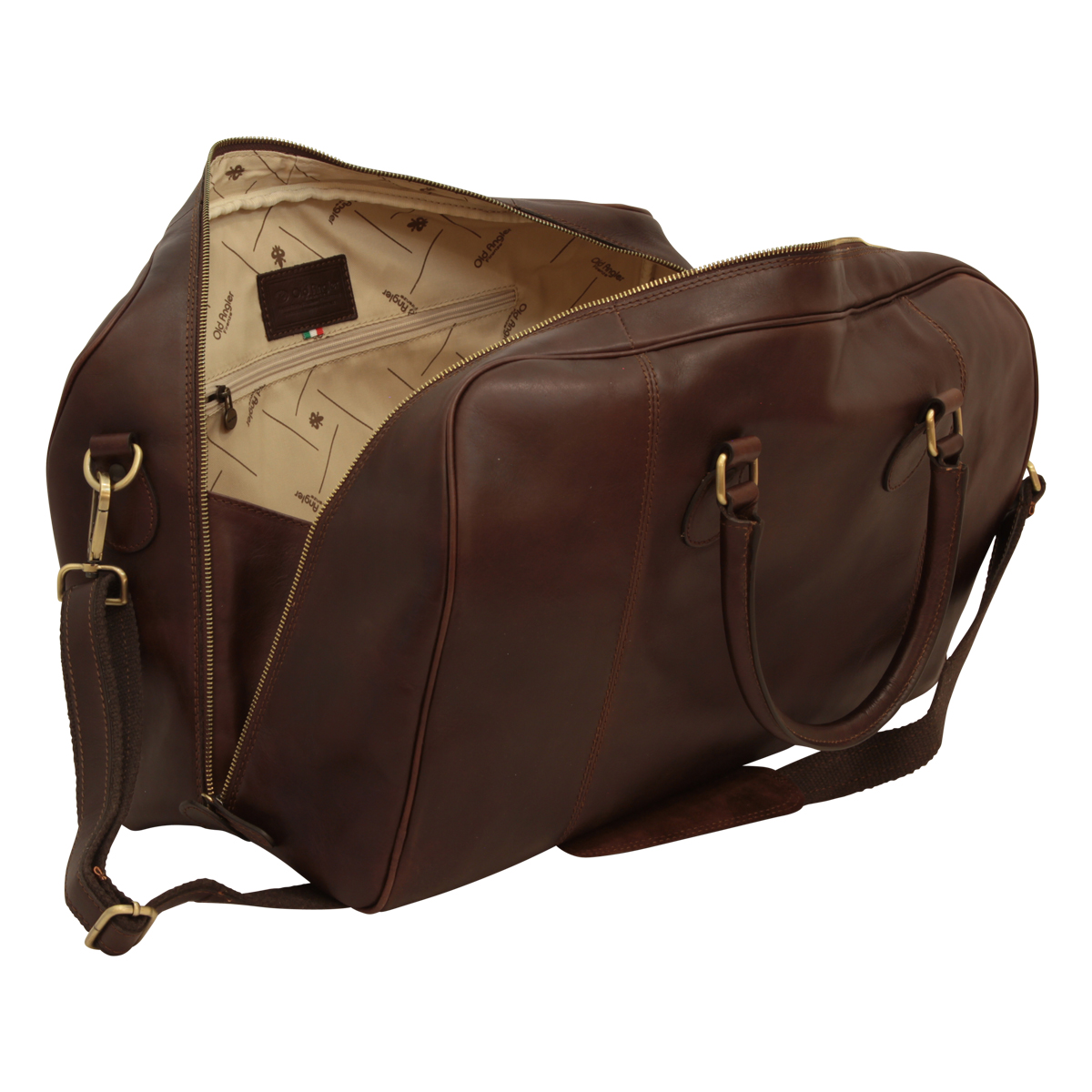 Leather Duffel Bag - Dark Brown | 404289TM | EURO | Old Angler Firenze