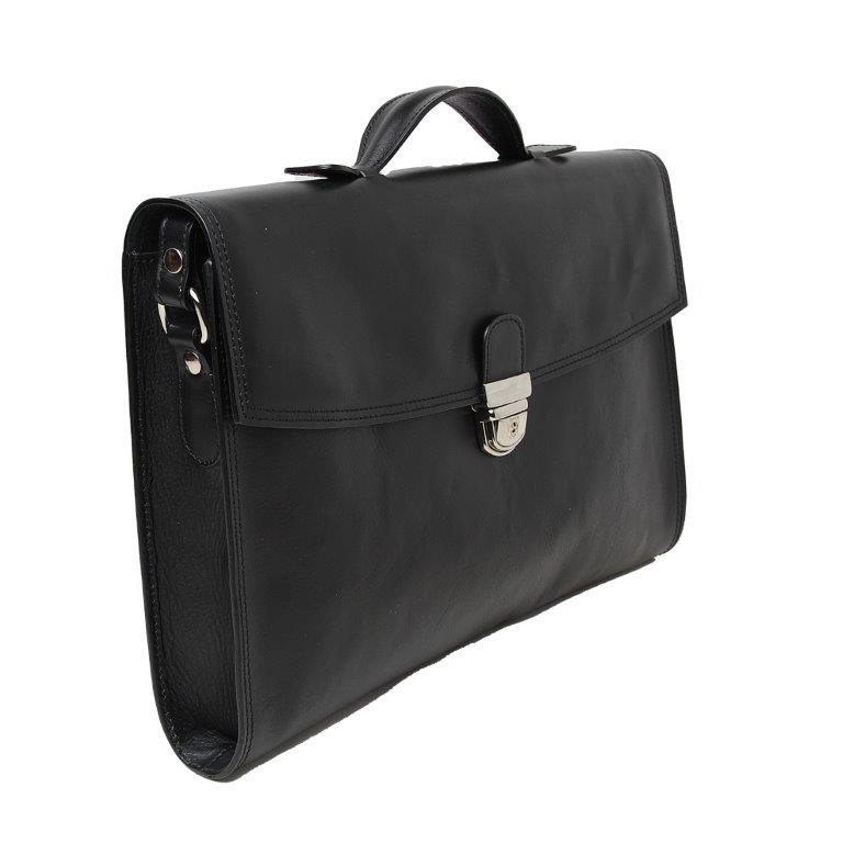 Leather office bag|407489NE|Old Angler Firenze