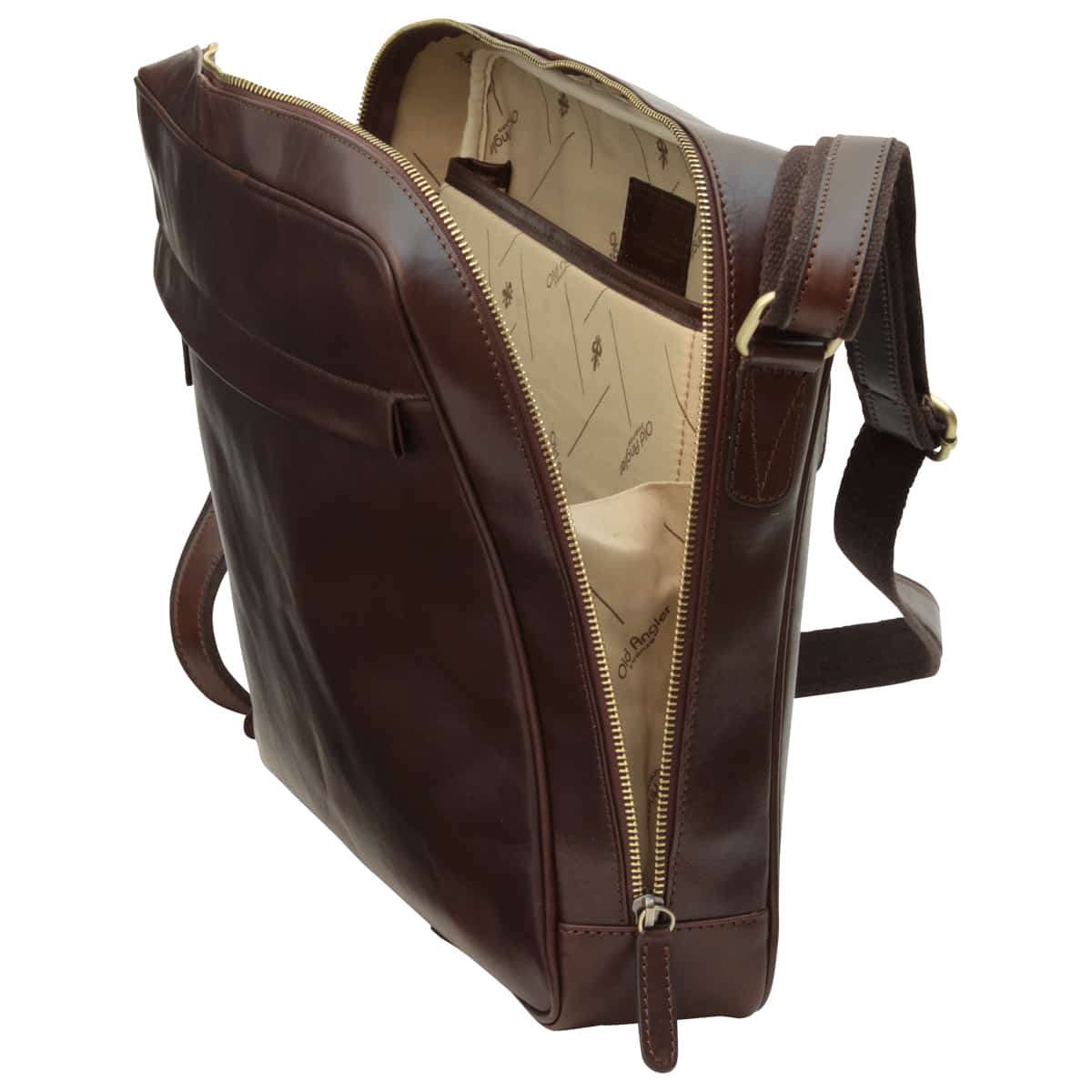 Vachetta Leather Messenger - Dark Brown | 409189TM | EURO | Old Angler Firenze