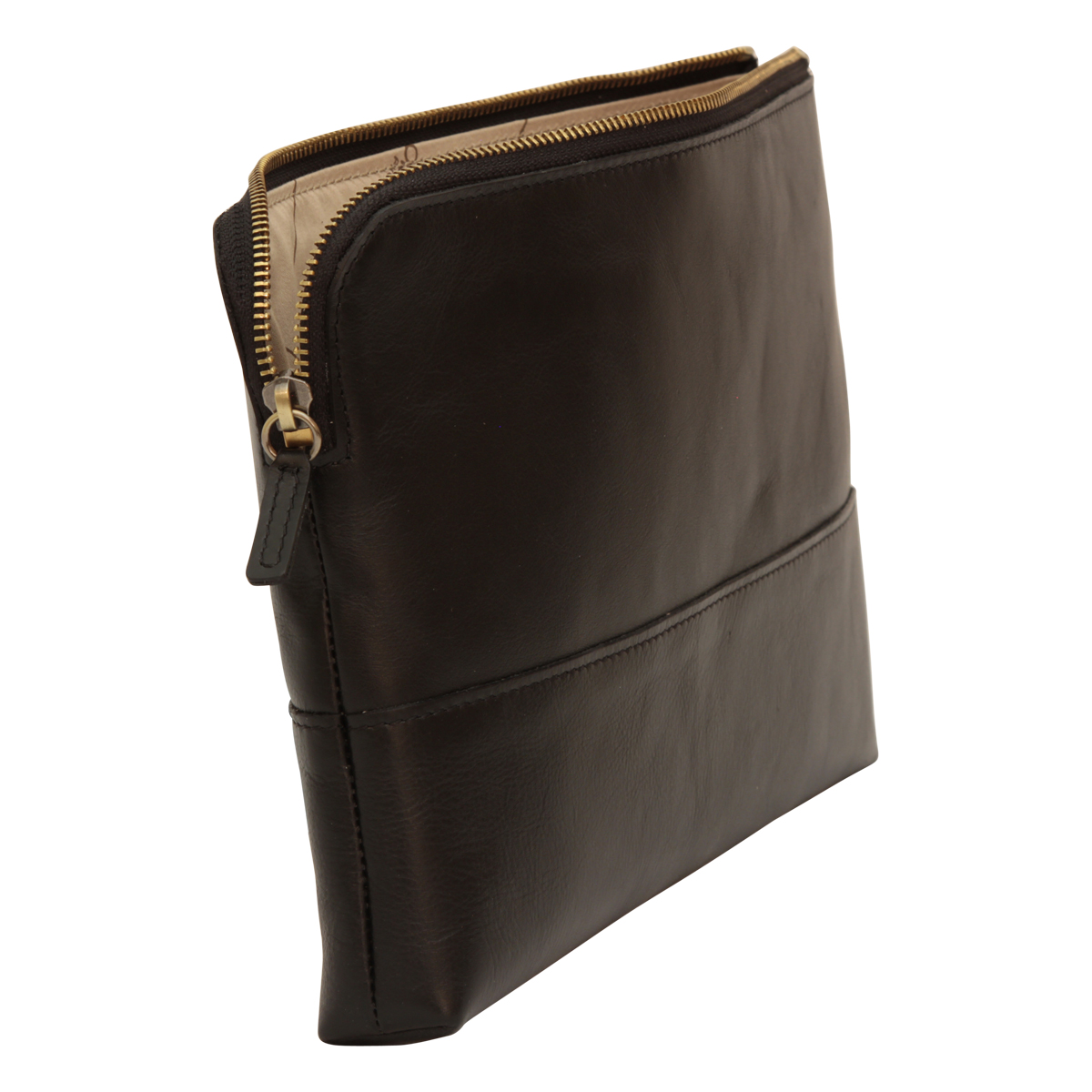 Full grain calfskin document case - dark brown  | 410789TM UK | Old Angler Firenze