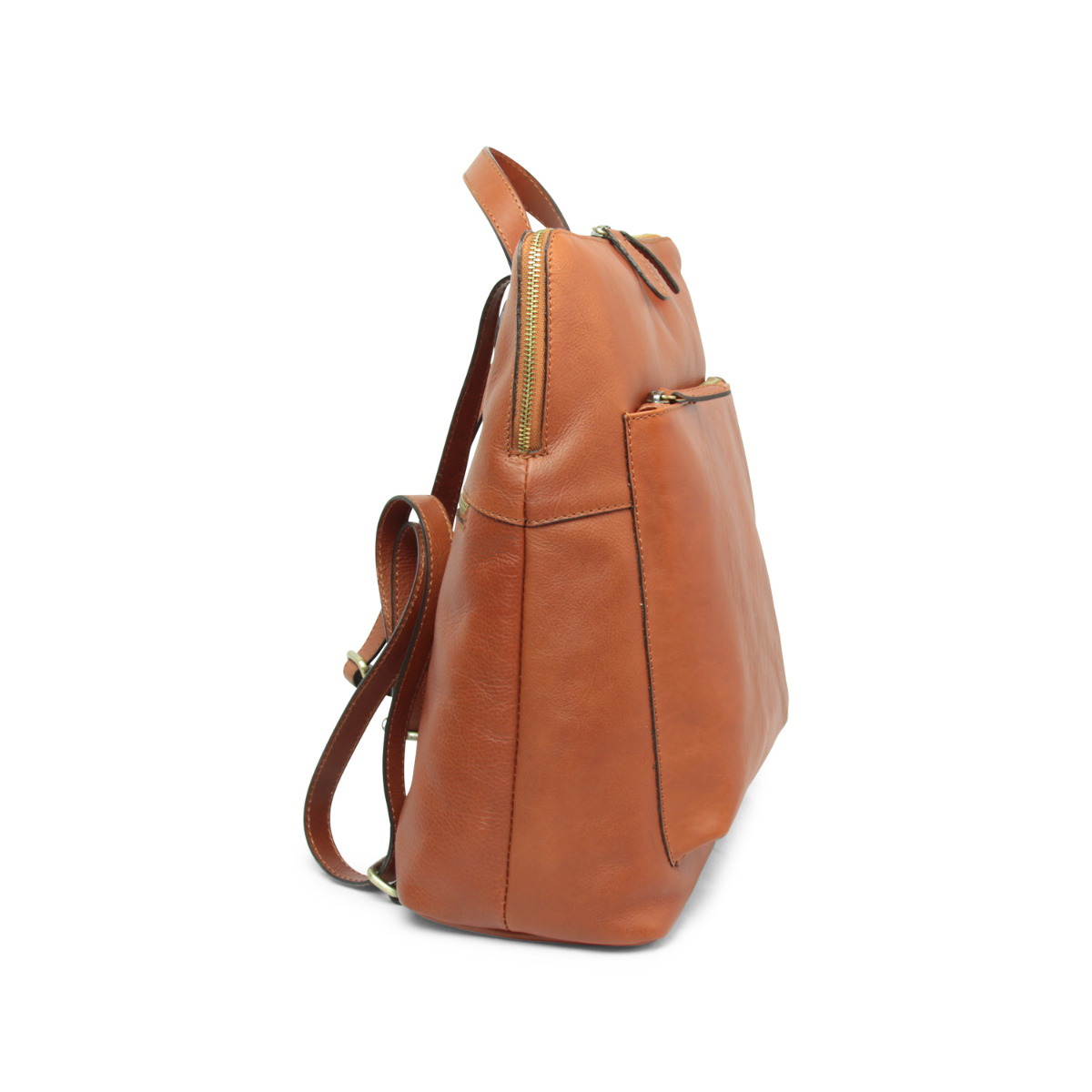 Full grain leather back pack - gold|415791CO|Old Angler Firenze