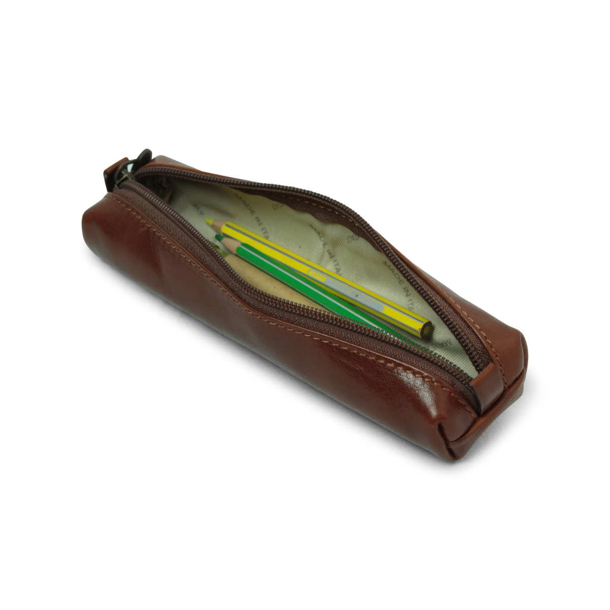 Leather pen holder - brown|508593MA|Old Angler Firenze