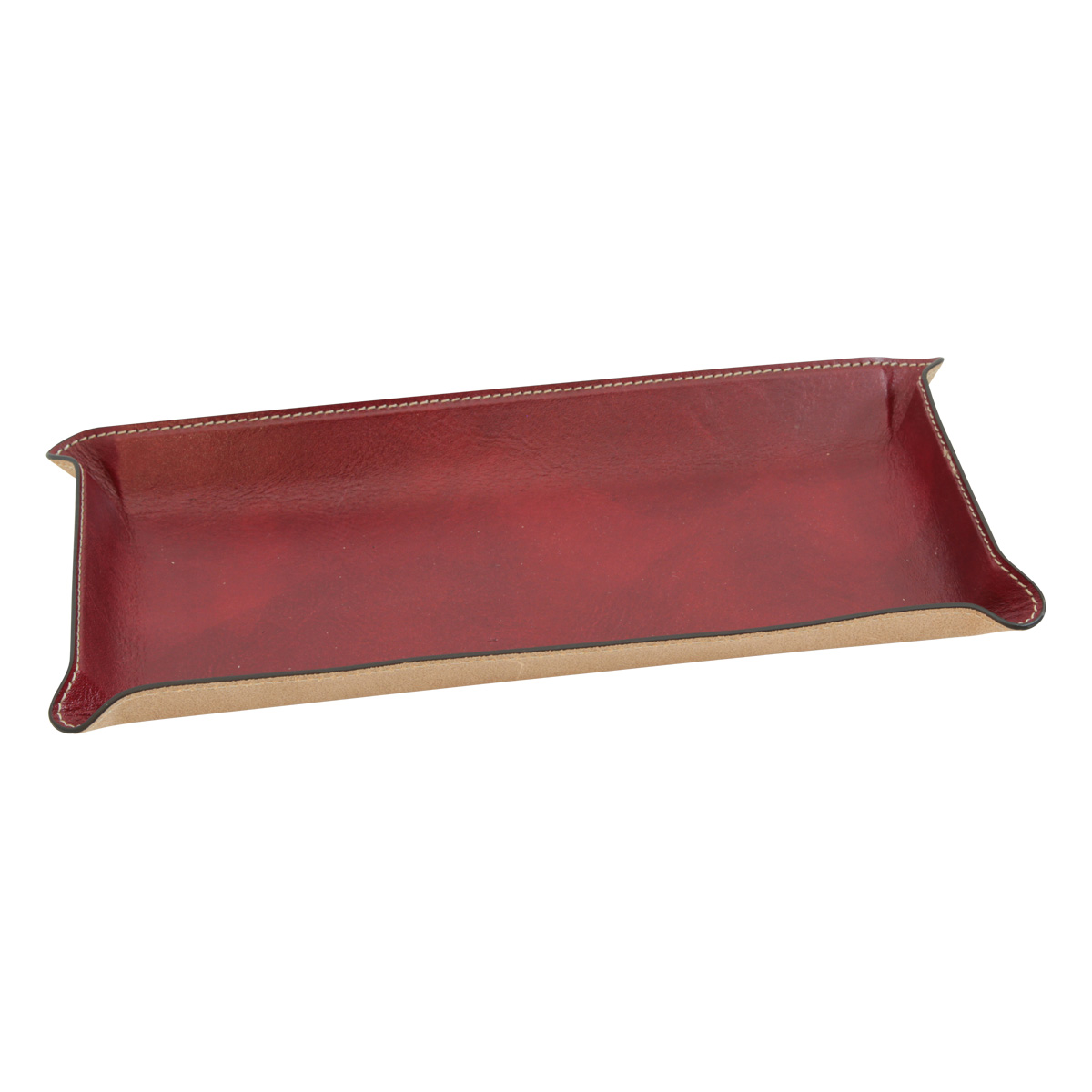 Leather desk tray - red|762089RO|Old Angler Firenze