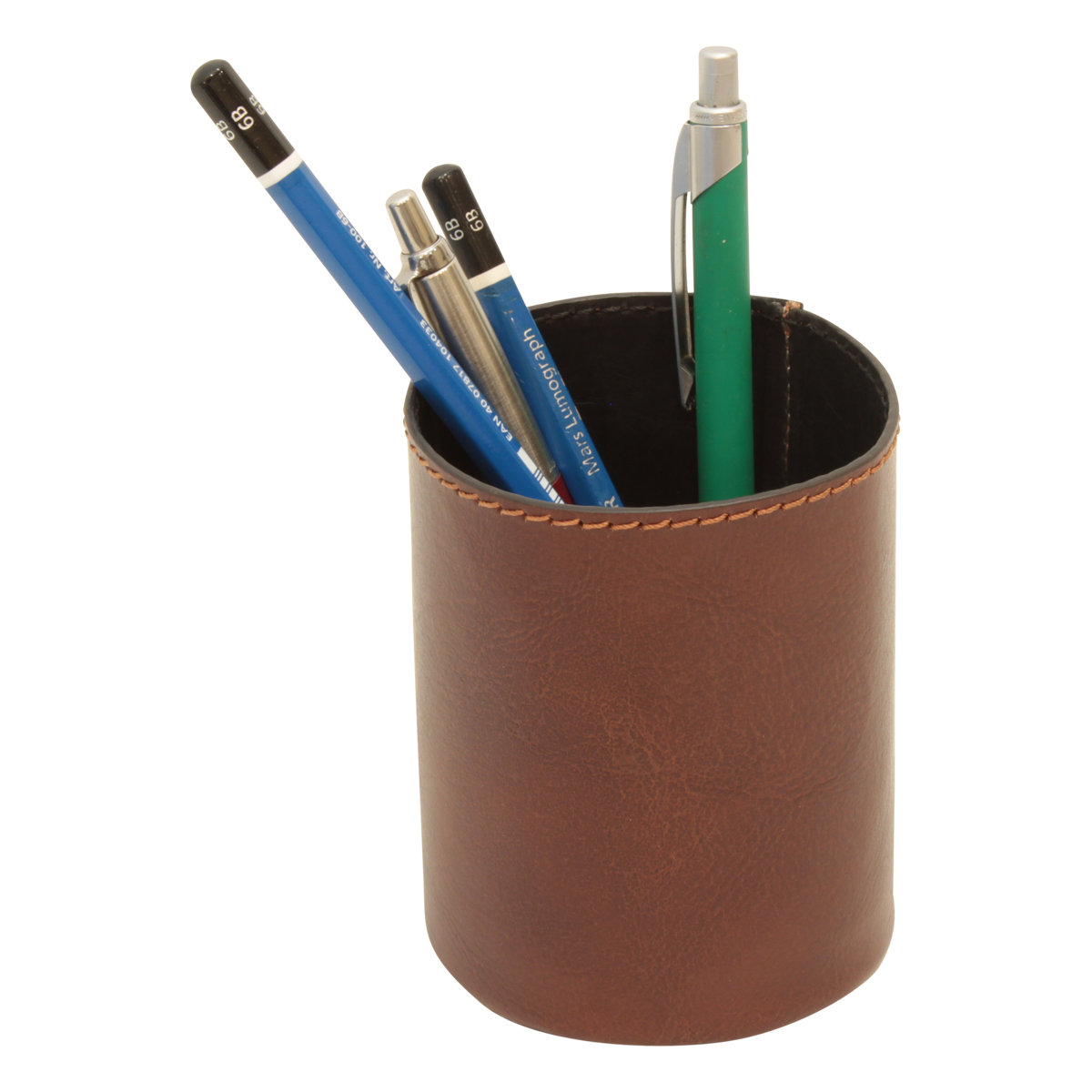 Leather pen cup | 763089MA US | Old Angler Firenze