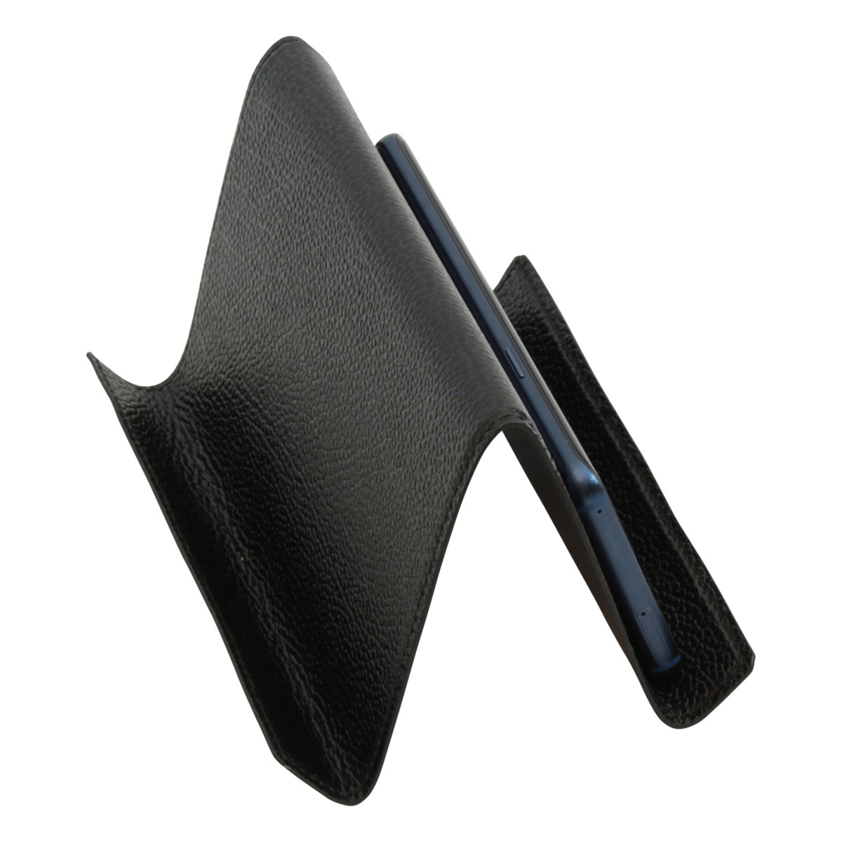 Leather ipad and iphone stand - black | 764051NE UK | Old Angler Firenze