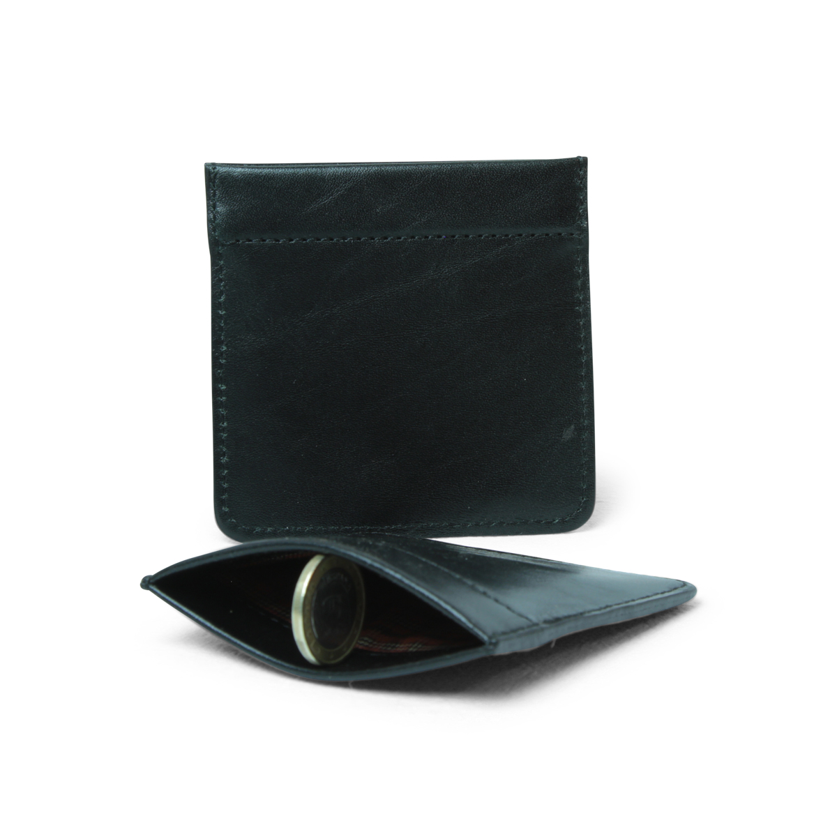 Leather coin purse - black|806789NE|Old Angler Firenze