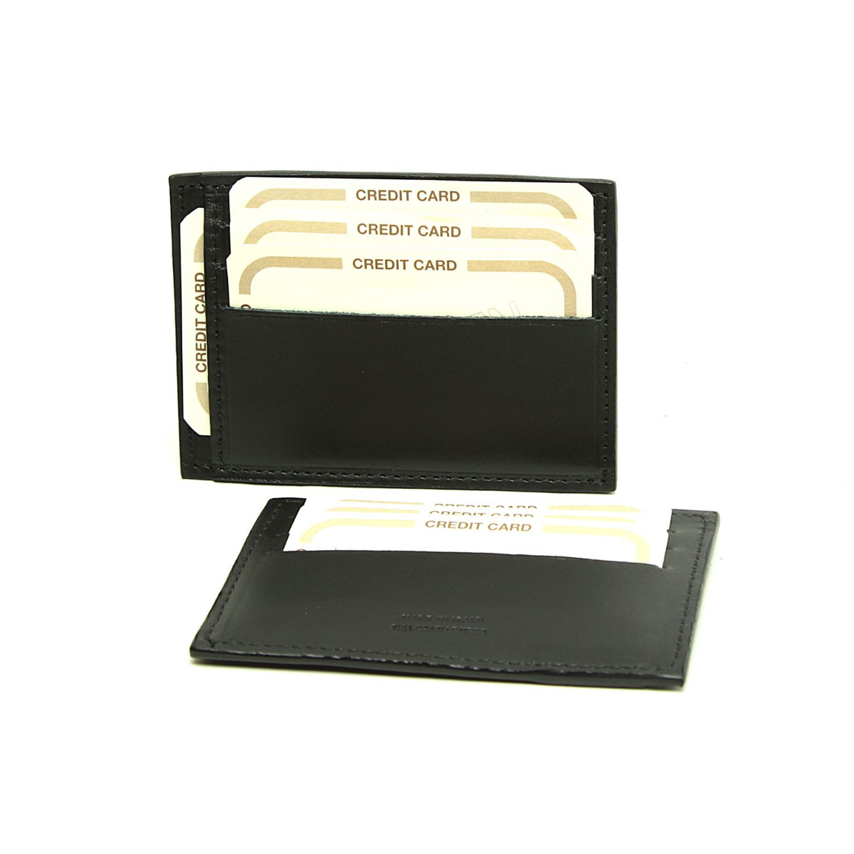 Leather Credit Card Holder with RFID blocking tecnology – black|851389NE|Old Angler Firenze