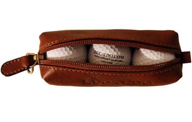 Tuscan Soul Leather Golf Ball Holder - Brown | 305505MA US | Old Angler Firenze